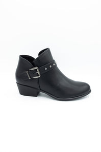 Berness Kashvi Buckle Booties for Women in Black