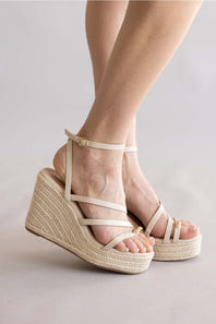 Berness Ralphine Toe Ring Espadrille Wedges for Women in Beige
