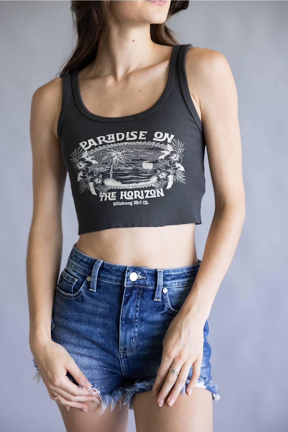 Billabong All Day Paradise Tank Top for Women in Off Black