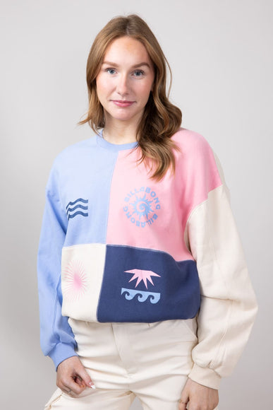 Billabong Later Days Kendall Crewneck for Women in Dusty Rose