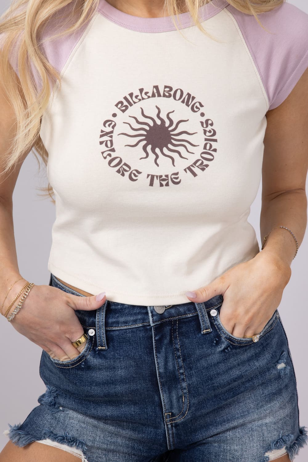 Billabong Paradise Raglan Knit T-Shirt for Women in Cream