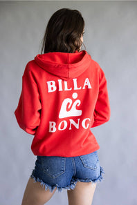 Billabong Surfing in Town Hoodie for Women in Fiesta Red