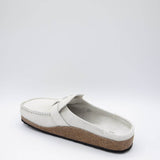 Birkenstock Buckley Corduroy Suede Mules for Women in Antique White 