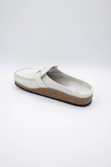 Birkenstock Buckley Corduroy Suede Mules for Women in Antique White 