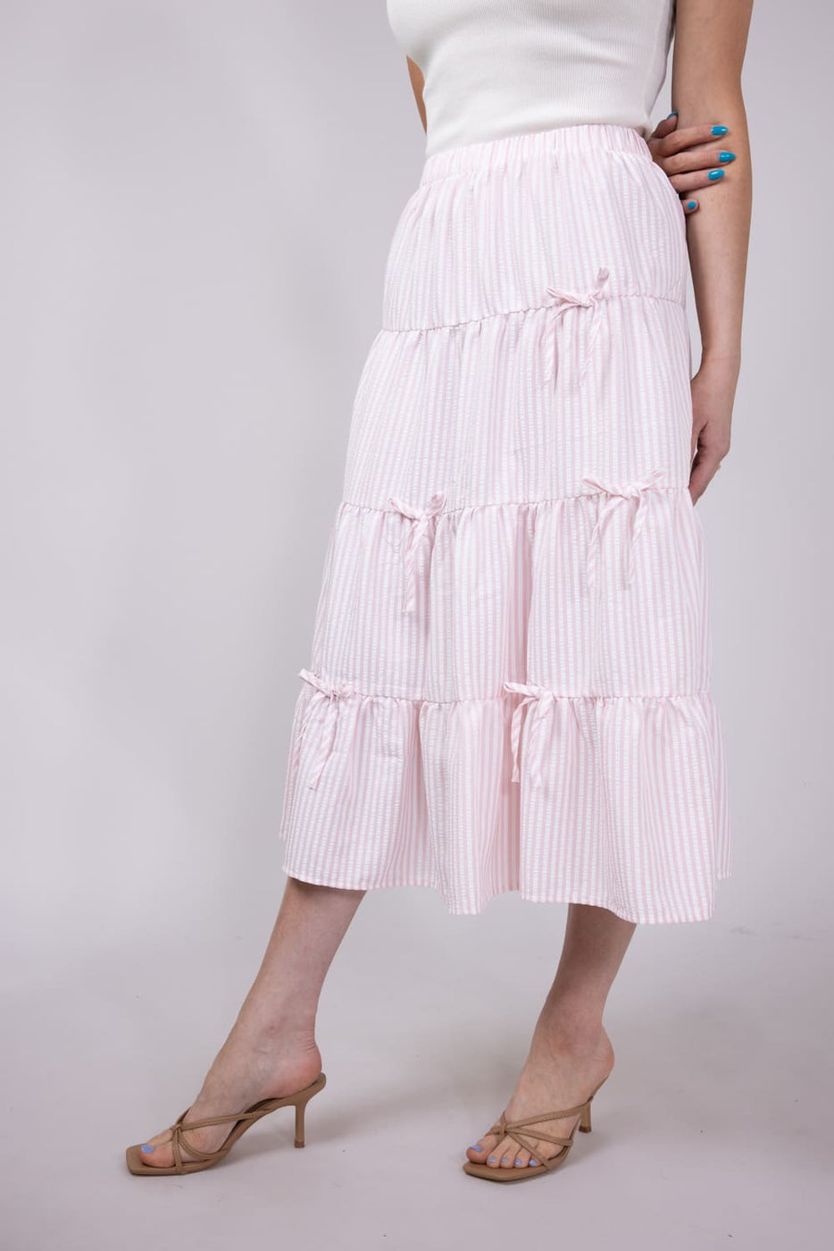 003-Bow-Tiered-Stripe-Maxi-