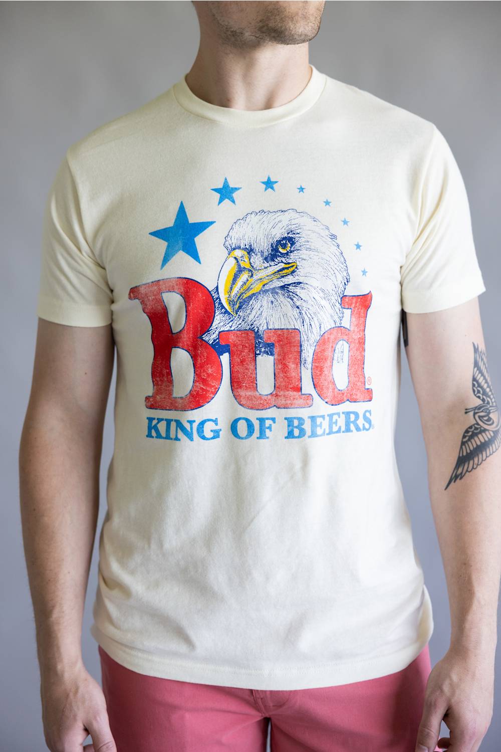 Budweiser Eagle & Stars T-Shirt for Men in Natural