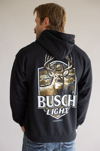 Busch Buck Shield Graphic Sweatshirt for Men in Black