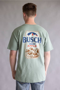 Busch Light Apple Frame T-Shirt for Men in Sage