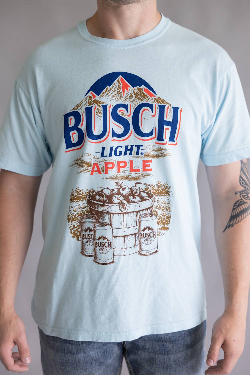 Busch Light Apple Orchard T-Shirt for Men in Chambray