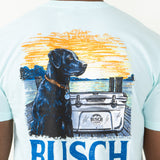 Busch Light Dog Cooler T-Shirt for Men in Teal Blue