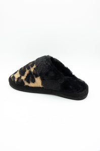 C.C. Leopard Print Slippers for Women in Black