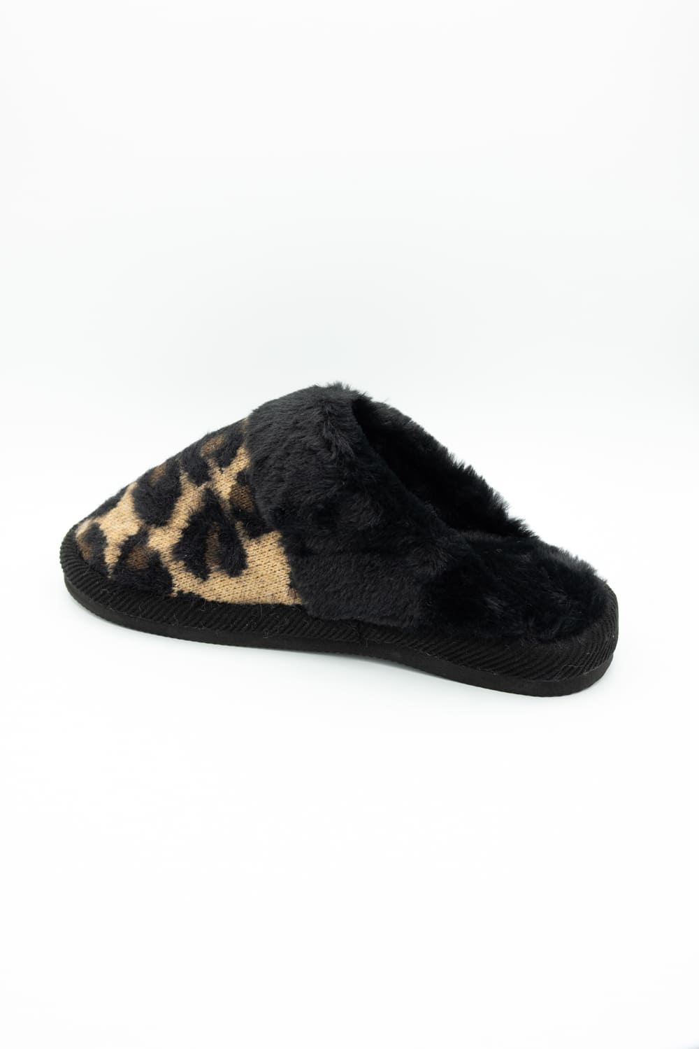 C.C. Leopard Print Slippers for Women in Black