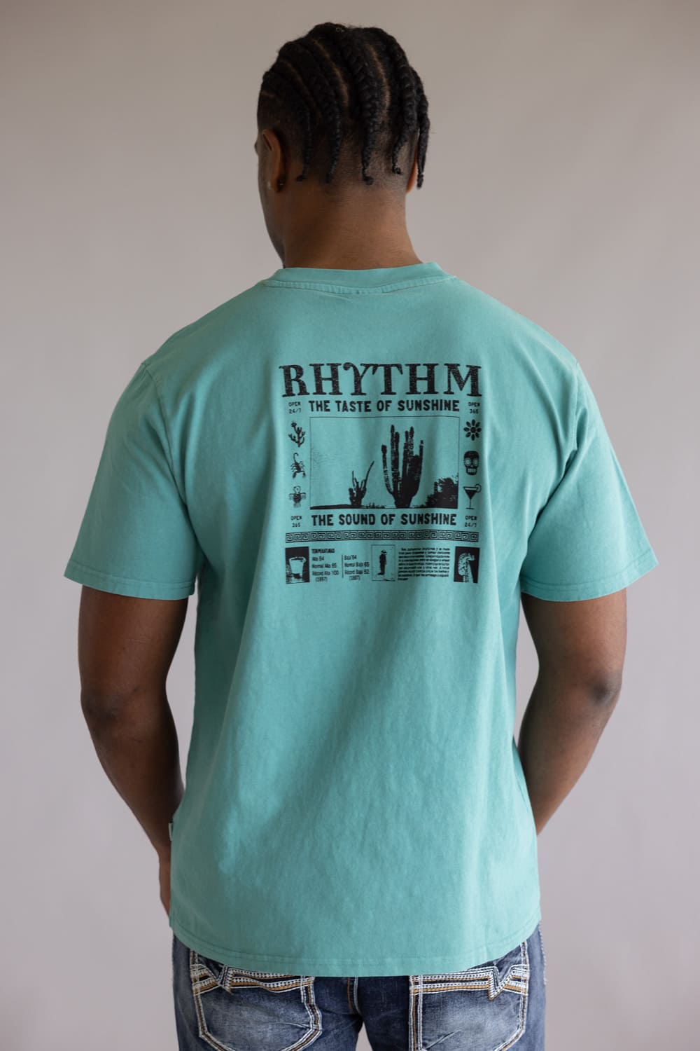 Rhythm Cactus Vintage T-Shirt for Men in Wasabi