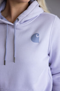 Carhartt Logo Sleeve Midweight Hoodie for Women in Mica Purple