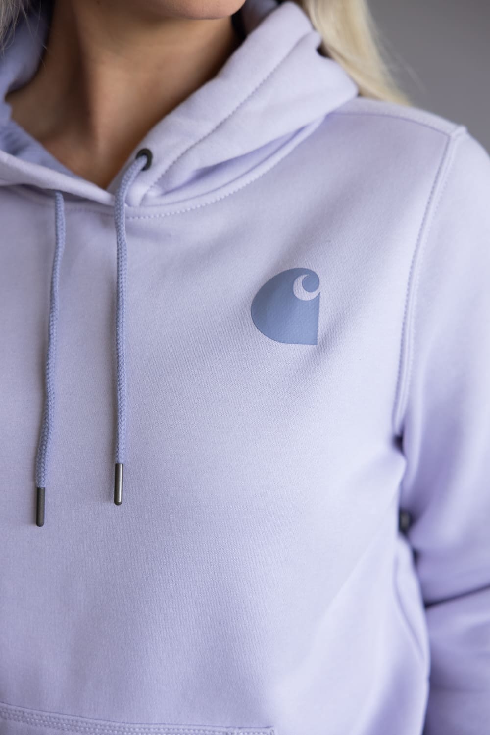 Carhartt Logo Sleeve Midweight Hoodie for Women in Mica Purple