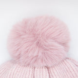 C.C. Knitted Pom Beanie for Women in Rose