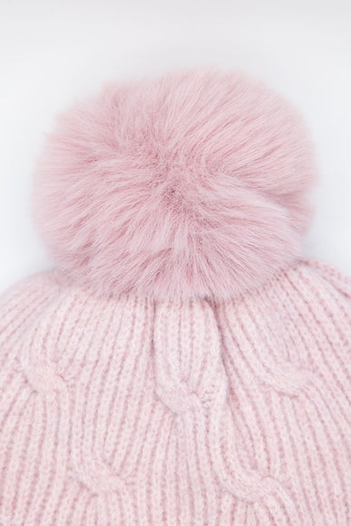 C.C. Knitted Pom Beanie for Women in Rose