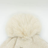 C.C. Daisy Pom Beanie for Women in Heather Beige