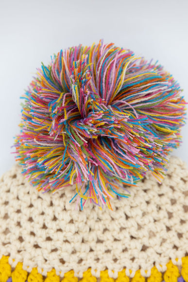 C.C. Crochet Pom Beanie for Women in Multi 