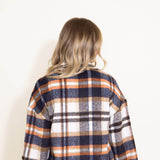 Plaid Oversized Shacket for Women in Taupe