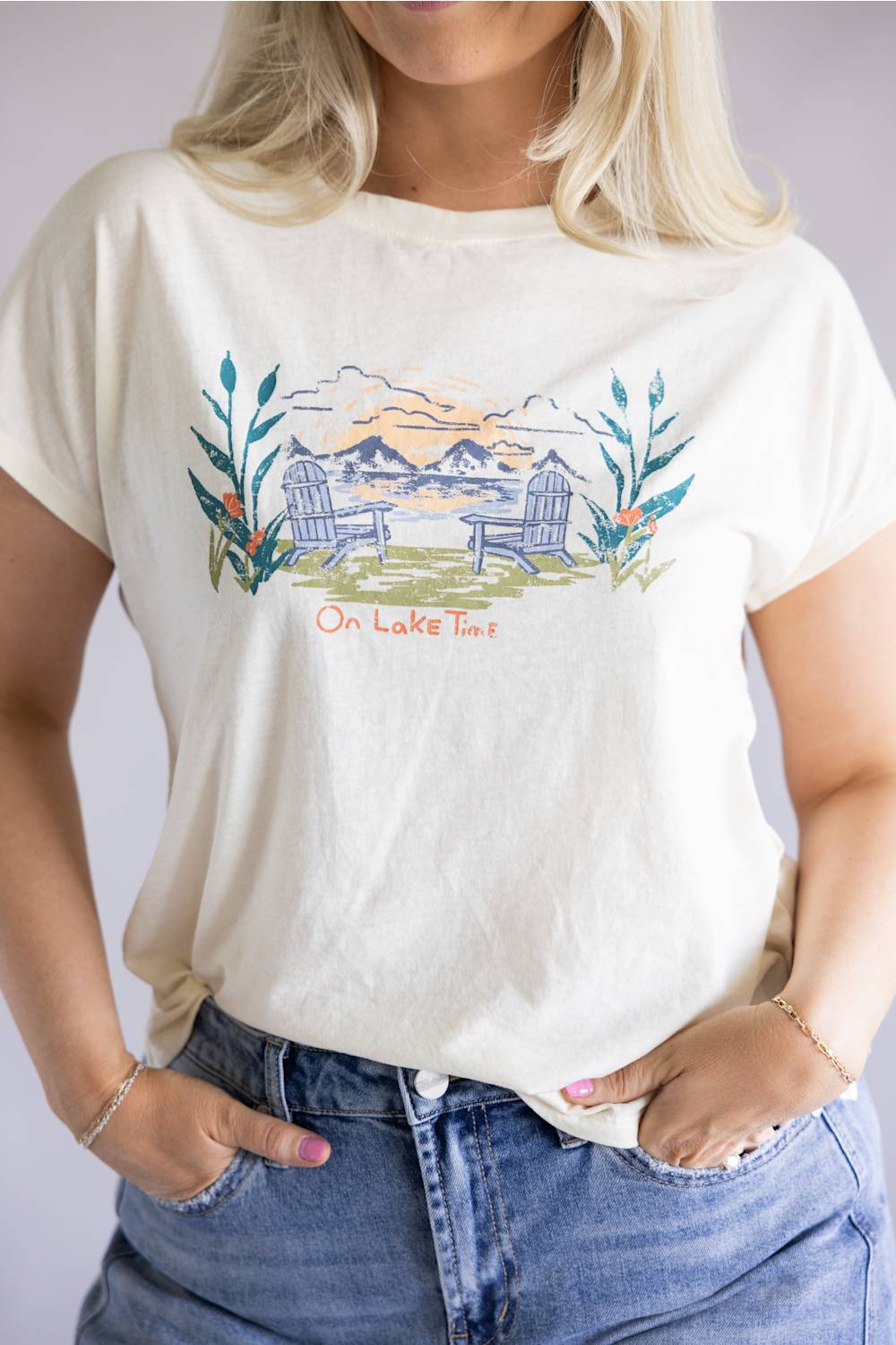 C&C California Lake Camille Tee for Women in White