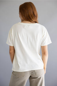 C&C California Toni Fruits Boxy Crew Tee for Women in Antique White