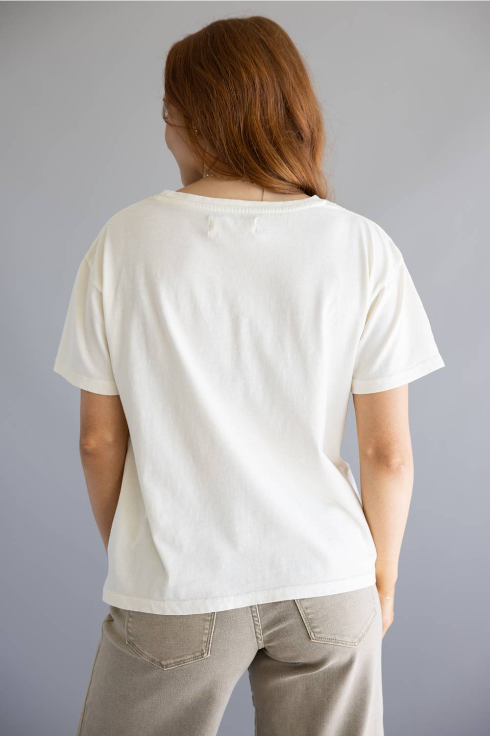 C&C California Toni Fruits Boxy Crew Tee for Women in Antique White
