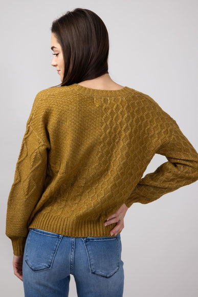 Cable Knit Cropped Cardigan for Women in Nord Moss