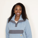 Carhartt Fleece ¼ Snap Front Pullover for Women in Blue