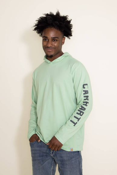 Carhartt Force Midweight Logo Graphic Hooded T-Shirt for Men in Green