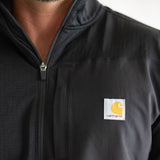 Carhartt Force Relaxed Fit Midweight Long Sleeve Quarter Zip Mock Neck T-Shirt for Men in Black