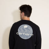 Carhartt Heavyweight Long Sleeve Pocket Mountain Graphic T-Shirt for Men in Black