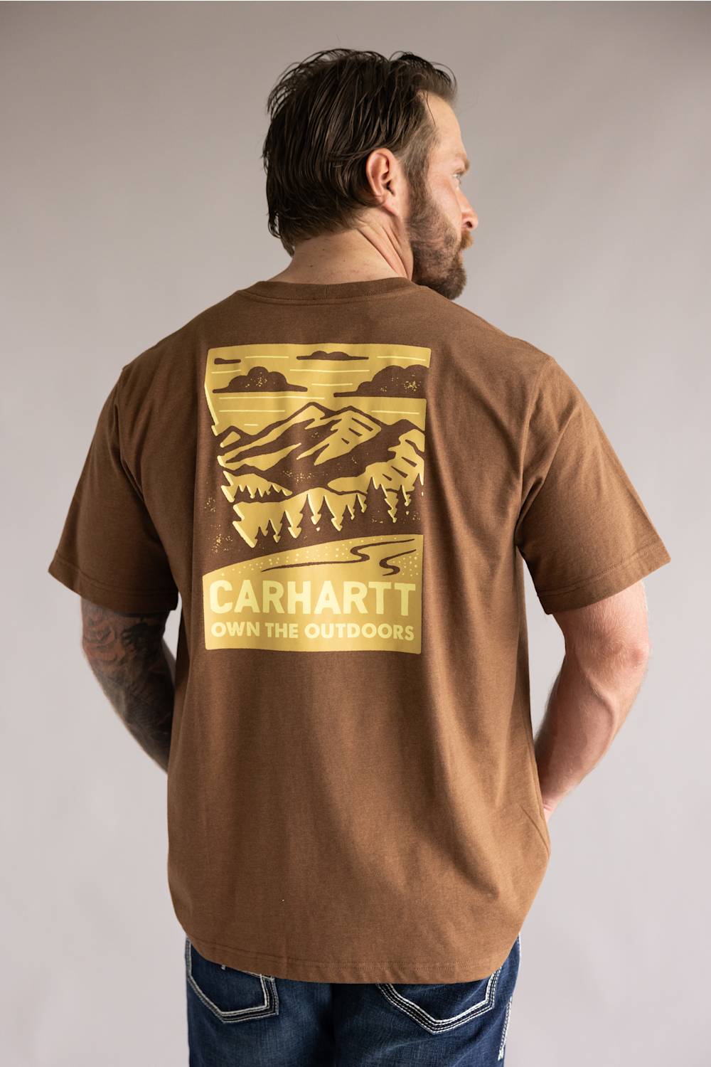 Carhartt Irvine Relaxed Outdoor T-Shirt for Men in Brown