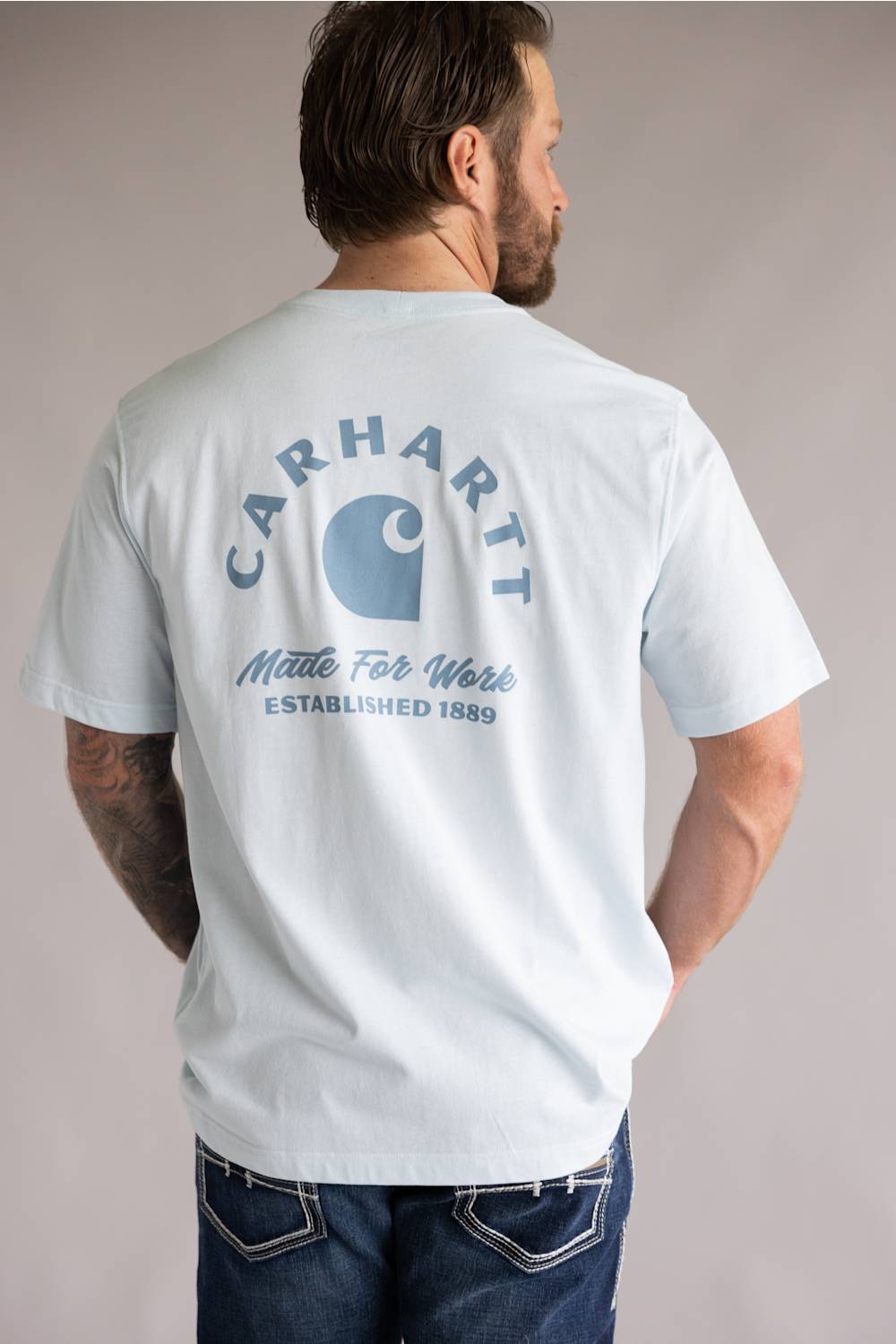 Carhartt Irvine Relaxed Work T-Shirt for Men in Fog | 107317-HN6