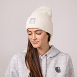 Carhartt Knit Satin Lined Beanies for Women in Oat Milk