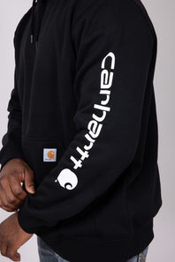 Carhartt Logo Sleeve Graphic Hoodie for Men in Black