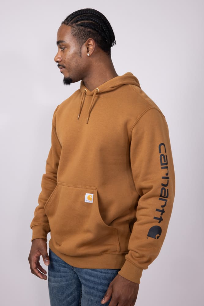 Carhartt Logo Sleeve Hoodie for Men in Brown