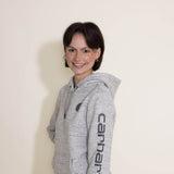 Carhartt Logo Sleeve Hoodie for Women in Grey