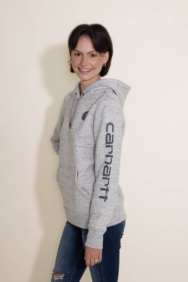 Carhartt Logo Sleeve Hoodie for Women in Grey