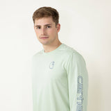 Carhartt Long Sleeve Force Sun Defender Logo Graphic T-Shirt for Men in Green