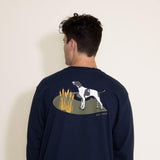 Carhartt Loose Fit Heavyweight Long Sleeve Dog Graphic T-Shirt for Men in Navy