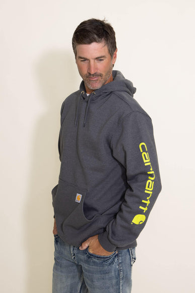Carhartt Logo Sleeve Graphic Hoodie for Men in Grey