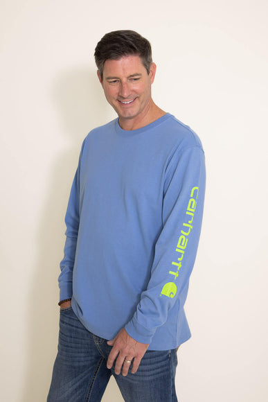 Carhartt Loose Heavyweight Long Sleeve T-Shirt for Men in Skystone Blue