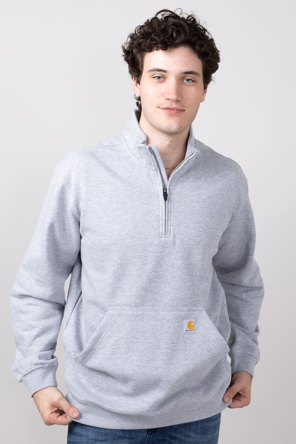 Carhartt Midweight Quarter Zip Sweatshirt for Men in Heather