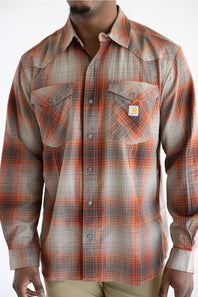 Carhartt Montana Bozeman Plaid Shirt for Men in Dark Clove | 107016-EE6-CLOVE