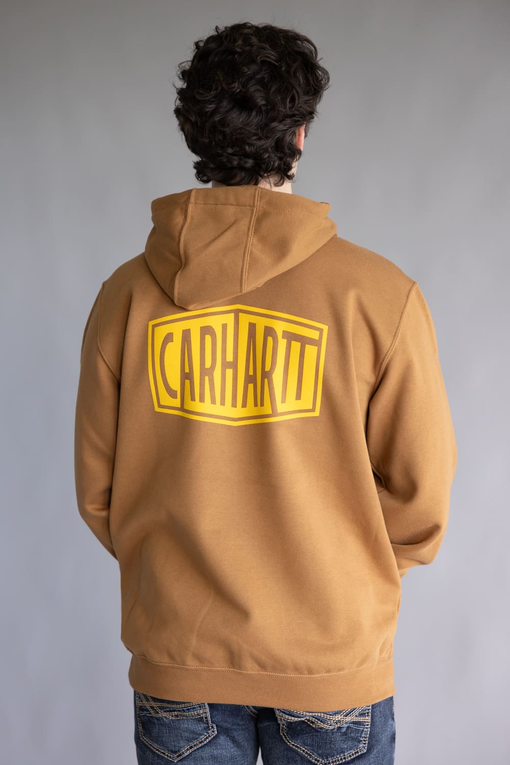 Carhartt Rain Defender Midweight Logo Sleeve Hoodie for Men in Brown | 107030-BRN BROWN