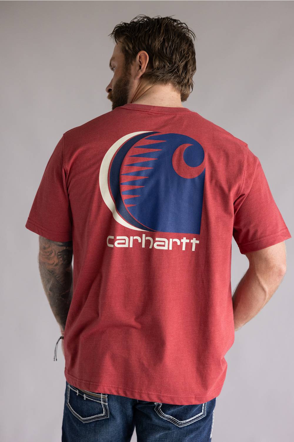 Carhartt Relaxed C-Logo T-Shirt for Men in Amber | 107436-RE4-AMBER