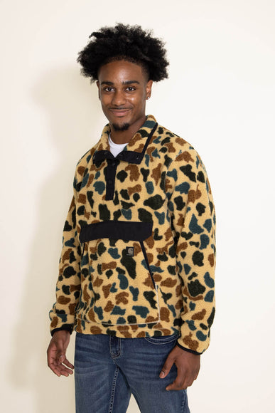 Carhartt Relaxed Fit Fleece Pullover for Men in Tan Camo