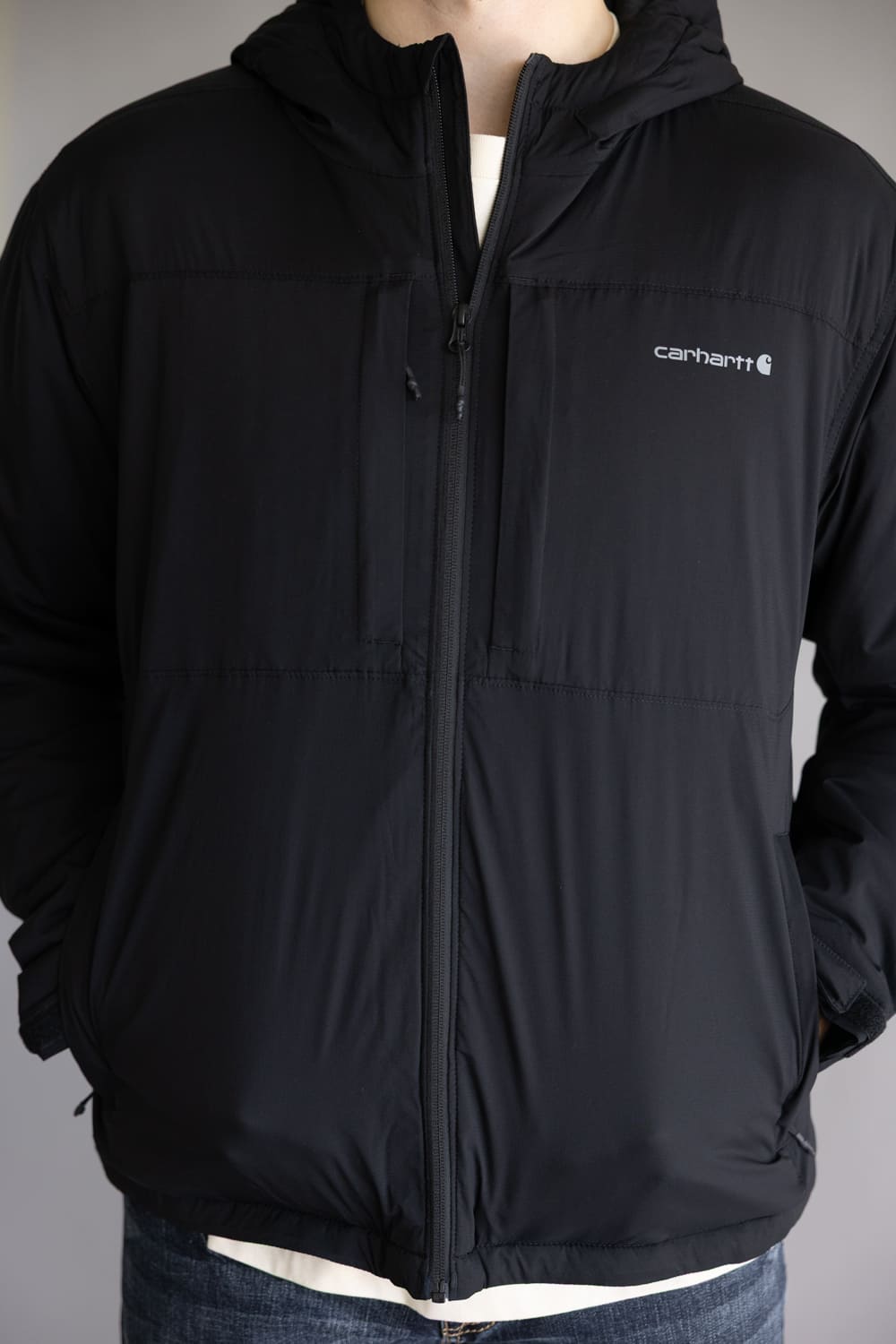 Carhartt Rugged Flex Relaxed Fit Lightweight Stretch Insulated Jacket for Men in Black | 106981-N04 BLACK