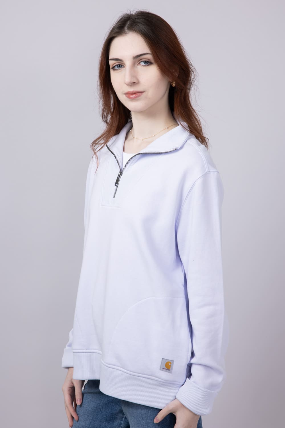 Carhartt Tencel Relaxed Fit Half Zip Sweatshirt for Women in
